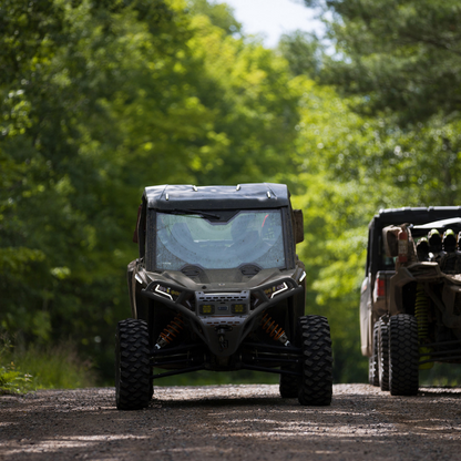 RAVEK Front Bumper/Skid Plate with Amber Lights - Black - Polaris - RZR 64-317BKLA