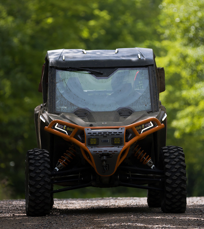 RAVEK Front Bumper/Skid Plate with Amber Lights - Orange - Polaris - RZR 64-317ORLA