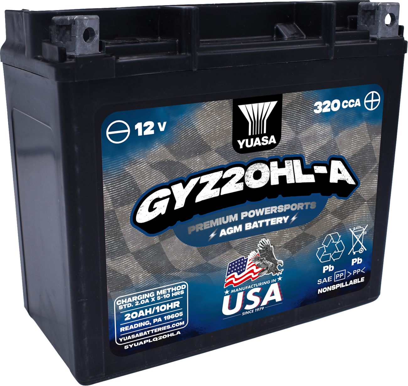 YUASA GYZ20HL-A AGM Battery - YUAM720GHLA for High-Performance Motorcycles