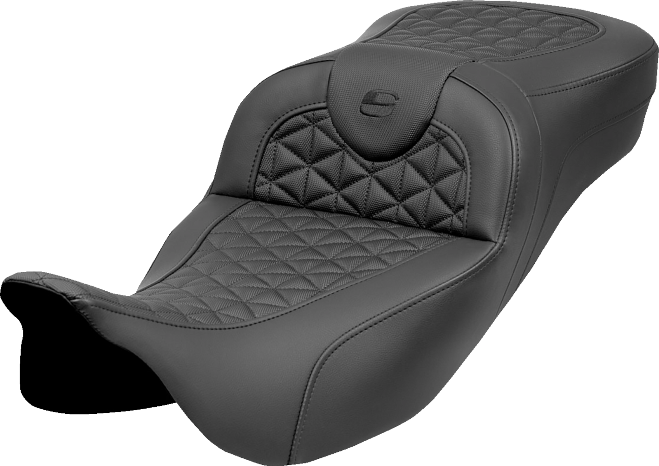 SADDLEMEN RoadSofa™ Tri Gripper Seat - Extended Reach - w/o Backrest - FLH/FLT '08-'25 808-07B-21100