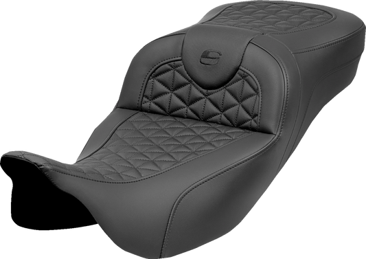 SADDLEMEN RoadSofa™ Tri Gripper Seat - Extended Reach - w/o Backrest - FLH/FLT '08-'25 808-07B-21100