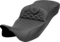 SADDLEMEN RoadSofa™ Tri Gripper Seat - Extended Reach - w/o Backrest - FLH/FLT '08-'25 808-07B-21100