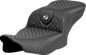 SADDLEMEN Roadsofa™ Seat - Dragon Scale Stitch - White Stitch - w/o Backrest - FLTR/FLHX '23-'24 823-07-20806