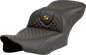 SADDLEMEN Roadsofa™ Seat - Dragon Scale Stitch - Gold Stitch - w/o Backrest - FLTR/FLHX '23-'24 823-07-20807