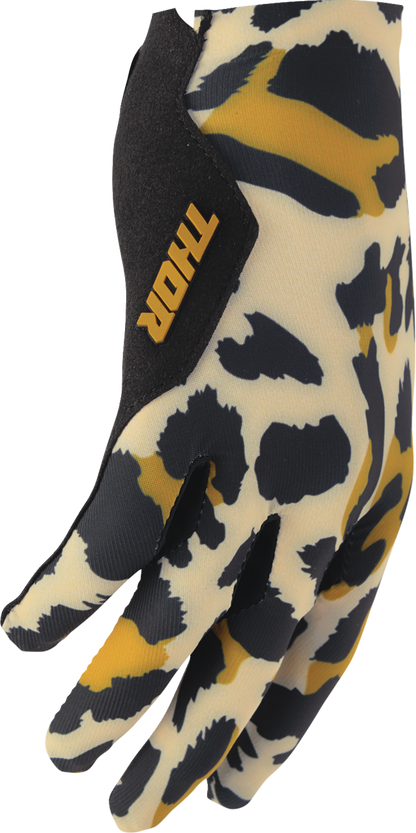 THOR Women's Sportmode Cheetah Gloves - Tan/Black - Large 3331-0310