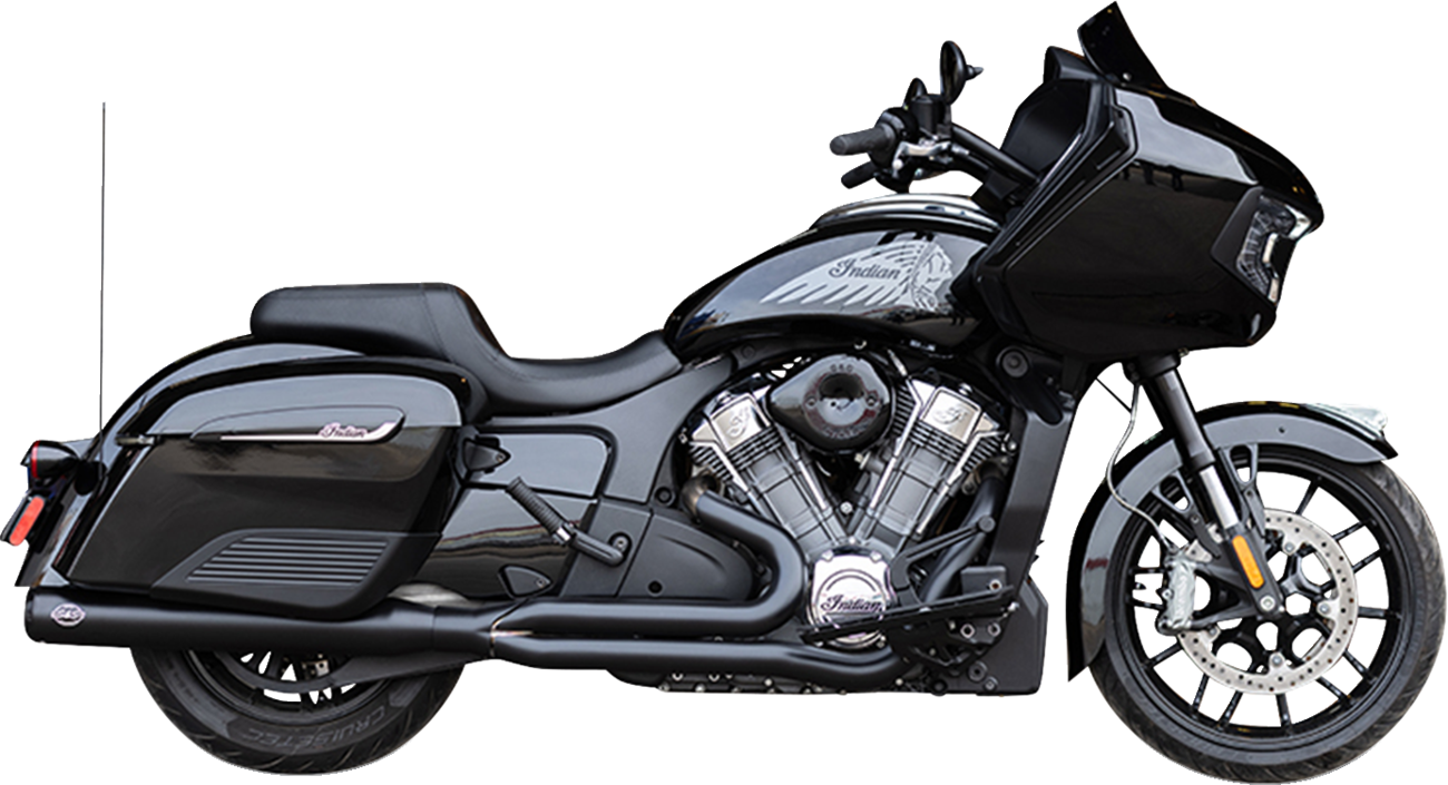 S&S CYCLE 2-into-1 Qualifier Exhaust System - Guardian Black - Race Only - Indian with PowerPlus 550-1131