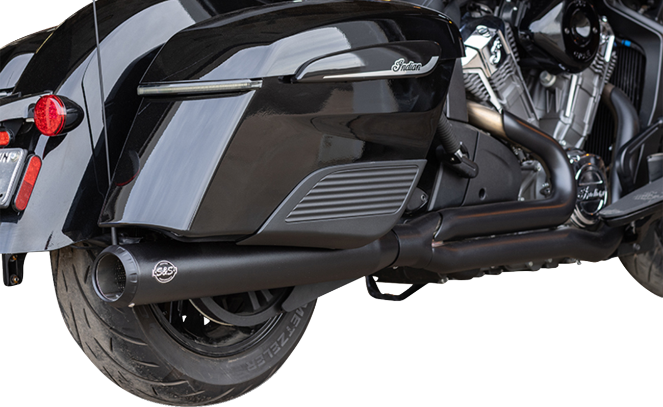 S&S CYCLE 2-into-1 Qualifier Exhaust System - Guardian Black - Race Only - Indian with PowerPlus 550-1131