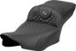 SADDLEMEN Roadsofa™ Extended Reach Seat - Dragon Scale Stitch - Dark Gray Stitch - w/o Backrest - FL '23-'24 823-07-20902