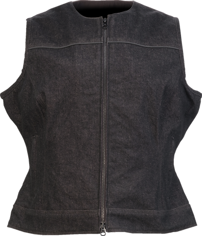 Z1R Women's Denim Vest - Black - Medium 2831-0108