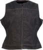 Z1R Women's Denim Vest - Black - 3W 2831-0113