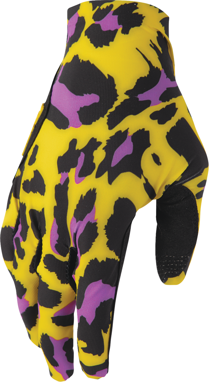 THOR Sportmode Cheetah Gloves - Yellow/Purple - XL 3330-8577