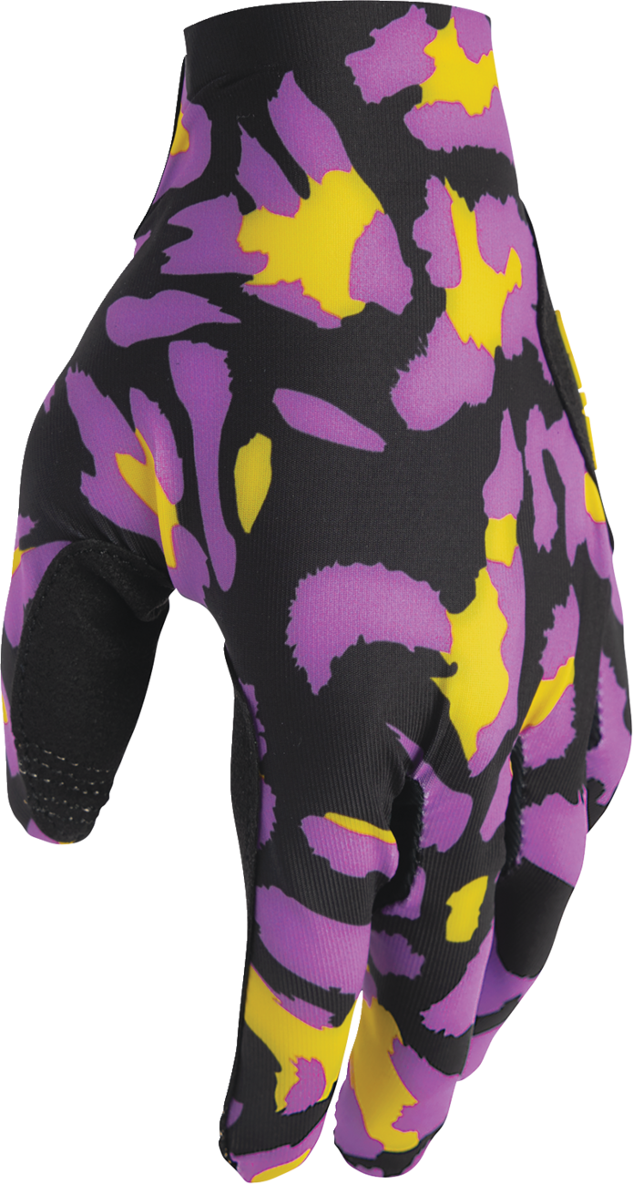 THOR Sportmode Cheetah Gloves - Yellow/Purple - 2XL 3330-8578