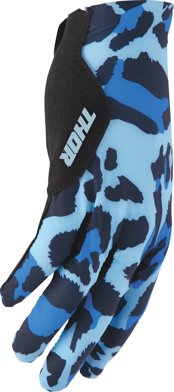 THOR Sportmode Cheetah Gloves - Midnight/Blue - XS 3330-8579