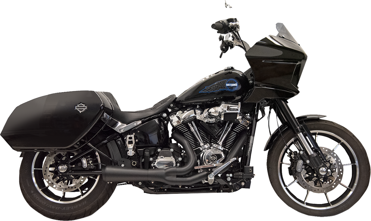 BASSANI XHAUST 2-into-1 Ripper Exhaust System with Megaphone Muffler - Short - Black - M8 Softail 1S79B