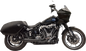BASSANI XHAUST 2-into-1 Ripper Exhaust System with Megaphone Muffler - Short - Black - M8 Softail 1S79B