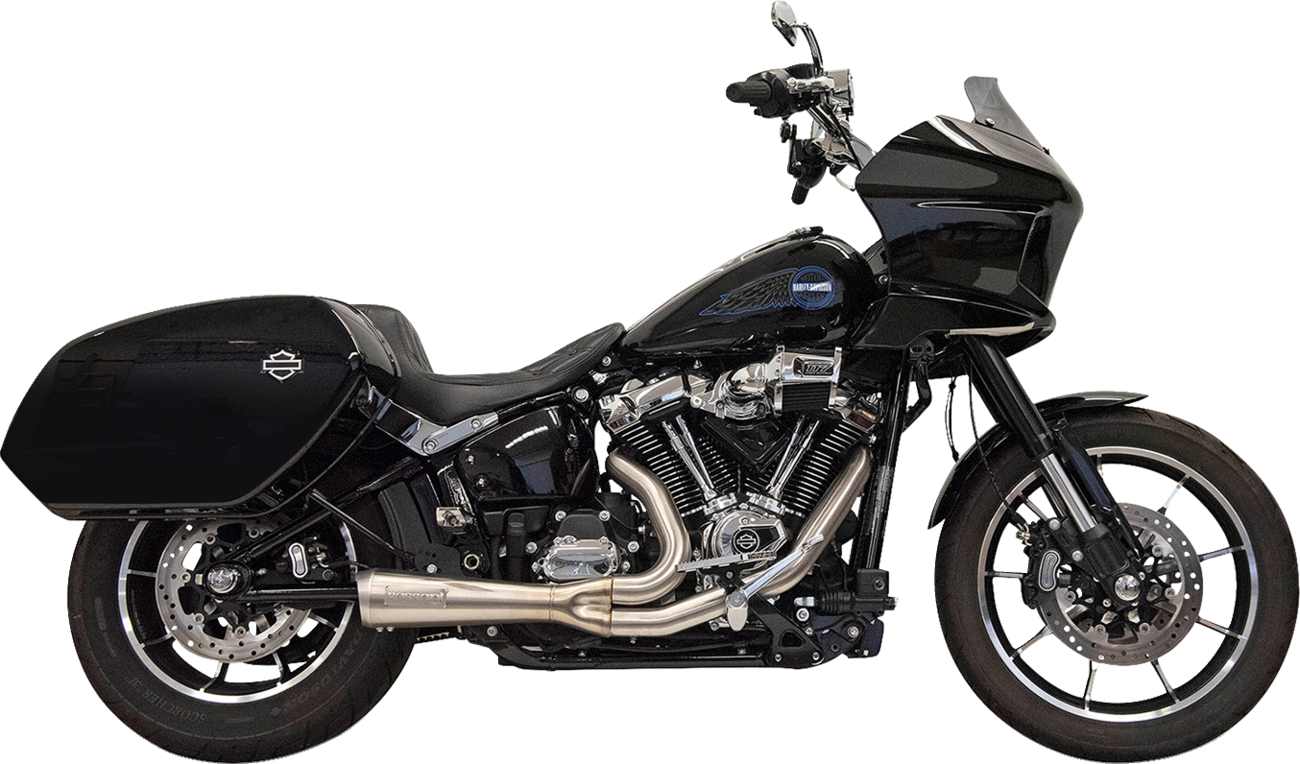 BASSANI XHAUST 2-into-1 Ripper Exhaust System with Megaphone Muffler - Short - Stainless - M8 Softail 1S79SS