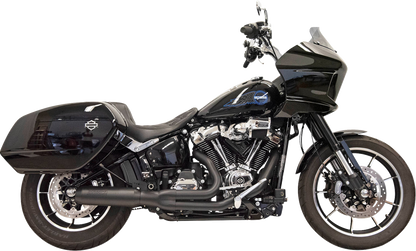 BASSANI XHAUST 2-into-1 Road Rage Exhaust System with Superbike Muffler - 4" - Black - Softail M8 1S78B