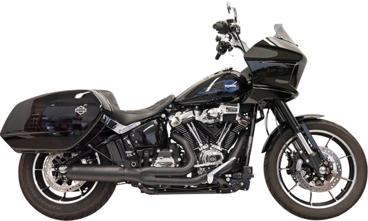 BASSANI XHAUST 2-into-1 Road Rage Exhaust System with Superbike Muffler - 4" - Black - Softail M8 1S78B