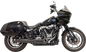 BASSANI XHAUST 2-into-1 Road Rage Exhaust System with Superbike Muffler - 4" - Black - Softail M8 1S78B