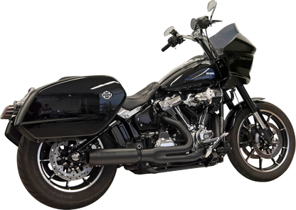 BASSANI XHAUST 2-into-1 Road Rage Exhaust System with Superbike Muffler - 4" - Black - Softail M8 1S78B