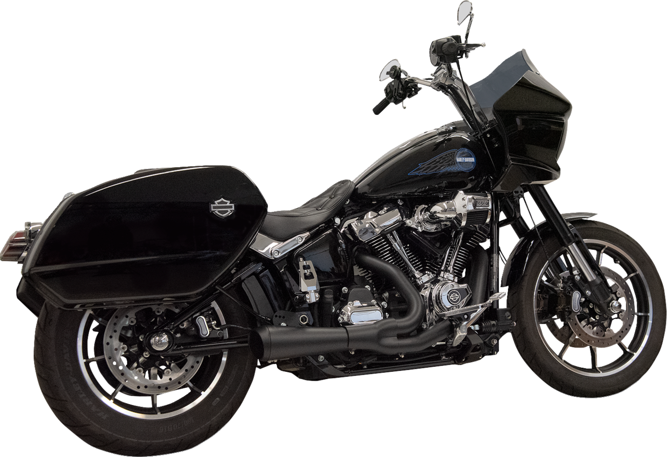 BASSANI XHAUST 2-into-1 Ripper Exhaust System with Megaphone Muffler - Short - Black - M8 Softail 1S79B