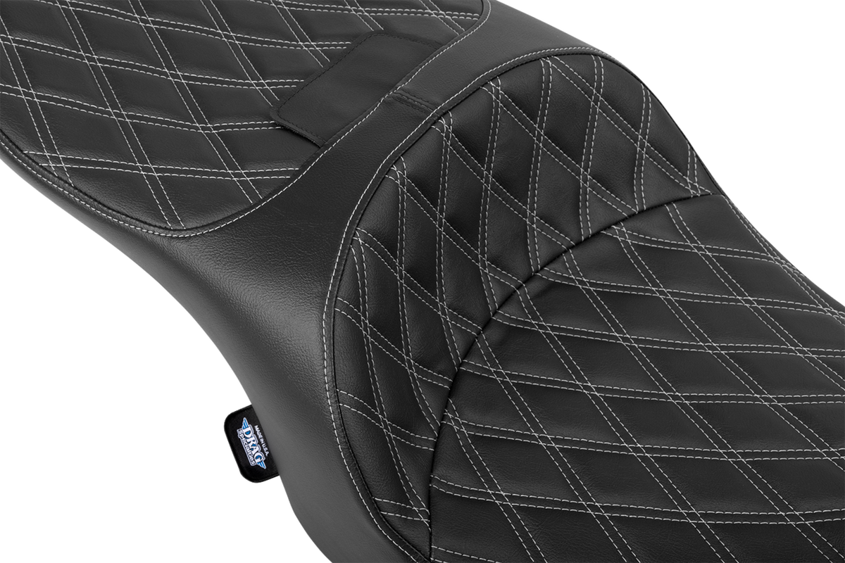 DRAG SPECIALTIES SEATS Freedom Seat - Black - Vinyl - Silver Double Diamond Stitch - FLT/FLH '23-'25 4711C