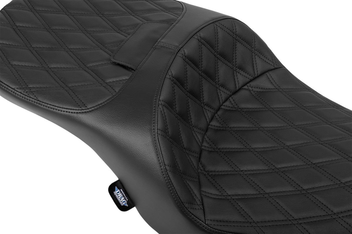DRAG SPECIALTIES SEATS Freedom Seat - Black - Vinyl - Black Double Diamond Stitch - FLT/FLH '23-'25 4711B