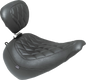 MUSTANG Wide Tripper™ Solo Seat - w/ Backrest - Diamond - Black Stitch - FXBR '23-'25 89027