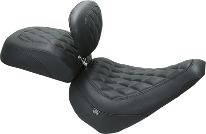 MUSTANG Wide Tripper™ Solo Seat - w/ Backrest - Diamond - Black Stitch - FXBR '23-'25 89027