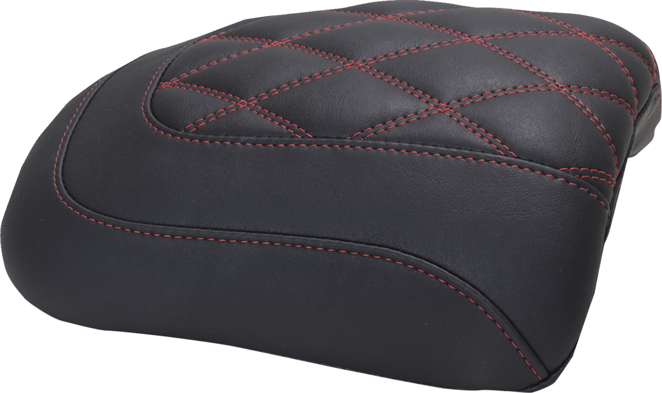 MUSTANG Padded Passenger Seat Cowl - Double Diamond - Dark Cherry Stitch - FLT/FLH '23-'25 88611DC