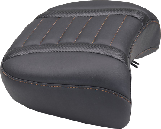 MUSTANG Deluxe Passenger Seat - Wide - Mandarin Orange Stitch - FLT/FLH '23-'25 88420MO