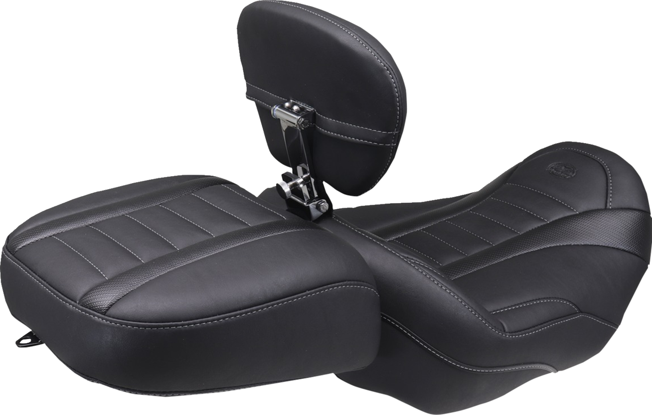 MUSTANG Deluxe Passenger Seat - Wide - Gunmetal Stitch - FLT/FLH '23-'25 88420GM