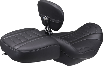 MUSTANG Deluxe Passenger Seat - Wide - Gunmetal Stitch - FLT/FLH '23-'25 88420GM