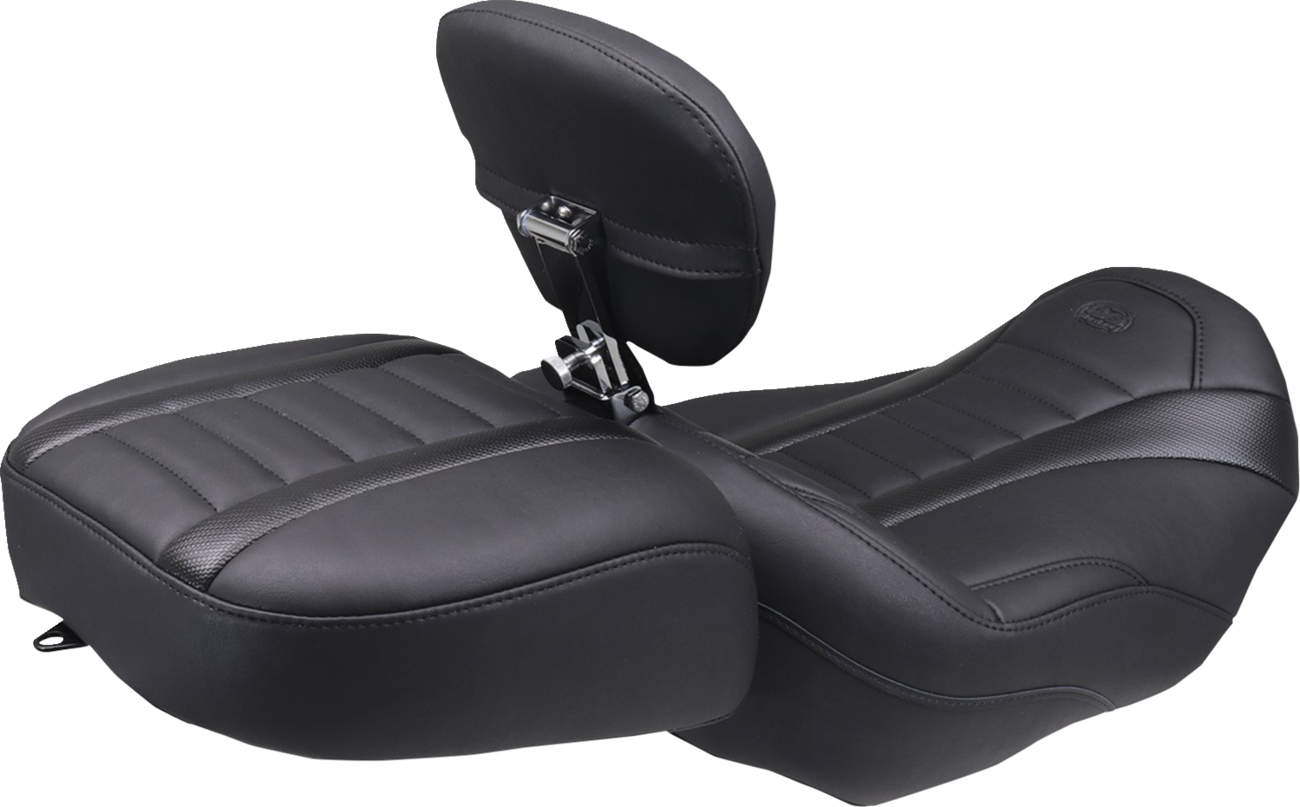 MUSTANG Deluxe Passenger Seat - Wide - Black Stitch - FLT/FLH '23-'25 88420