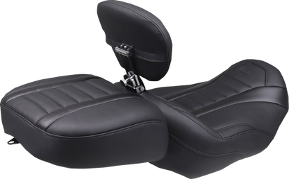 MUSTANG Deluxe Passenger Seat - Wide - Black Stitch - FLT/FLH '23-'25 88420