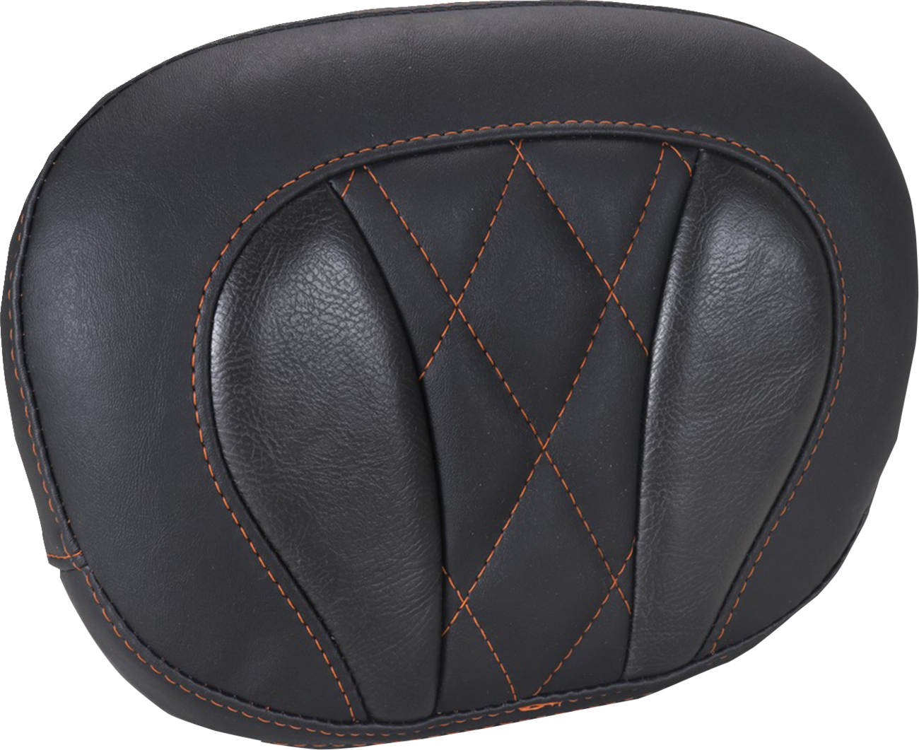 MUSTANG Deluxe Sissy Bar Pad - Diamond - Mandarin Orange Stitch - FLT/FLH '23-'25 88450MO