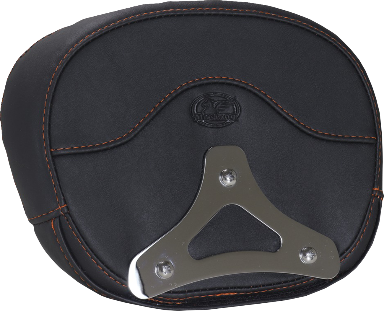 MUSTANG Deluxe Sissy Bar Pad - Diamond - Mandarin Orange Stitch - FLT/FLH '23-'25 88450MO