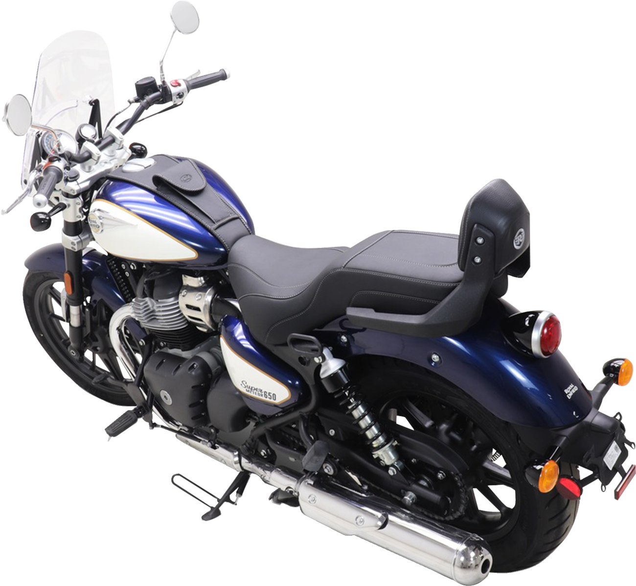 MUSTANG Squareback 2-Up Seat - Black w/ Steel Stitch - Royal Enfield '24-'25 88600ST