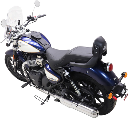 MUSTANG Squareback 2-Up Seat - Black w/ Steel Stitch - Royal Enfield '24-'25 88600ST