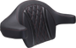 MUSTANG Deluxe Extended Arm Wrap-around Backrest - Diamond - Dark Cherry Stitch - FLT/FLH '23-'25 88430DC