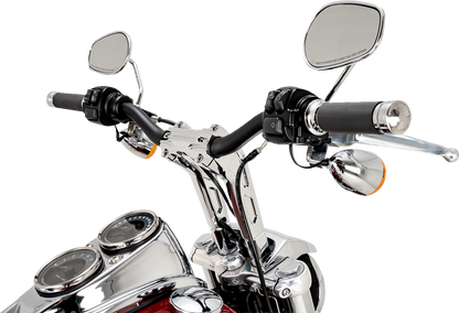 PERFORMANCE MACHINE (PM) Phatbar & Riser Kit - Internal Wiring - 9" - Chrome 0208-2195M-CH