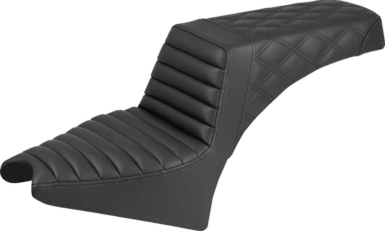 SADDLEMEN Step-Up Seat - Front Tuck-n-Roll/Rear Lattice Stitch - Black - Indian Scout '25 I25-33-176