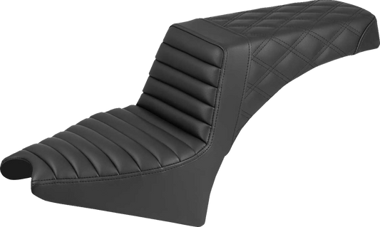 SADDLEMEN Step-Up Seat - Front Tuck-n-Roll/Rear Lattice Stitch - Black - Indian Scout '25 I25-33-176