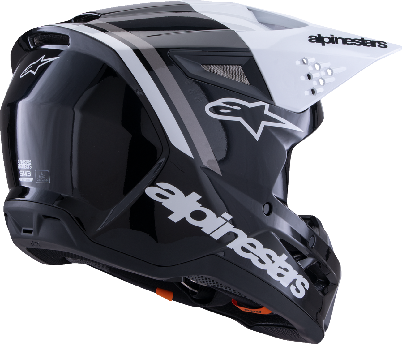 ALPINESTARS SM3 Helmet - Radium - Gloss Black/White/Gray - Medium 8300826-1546-M