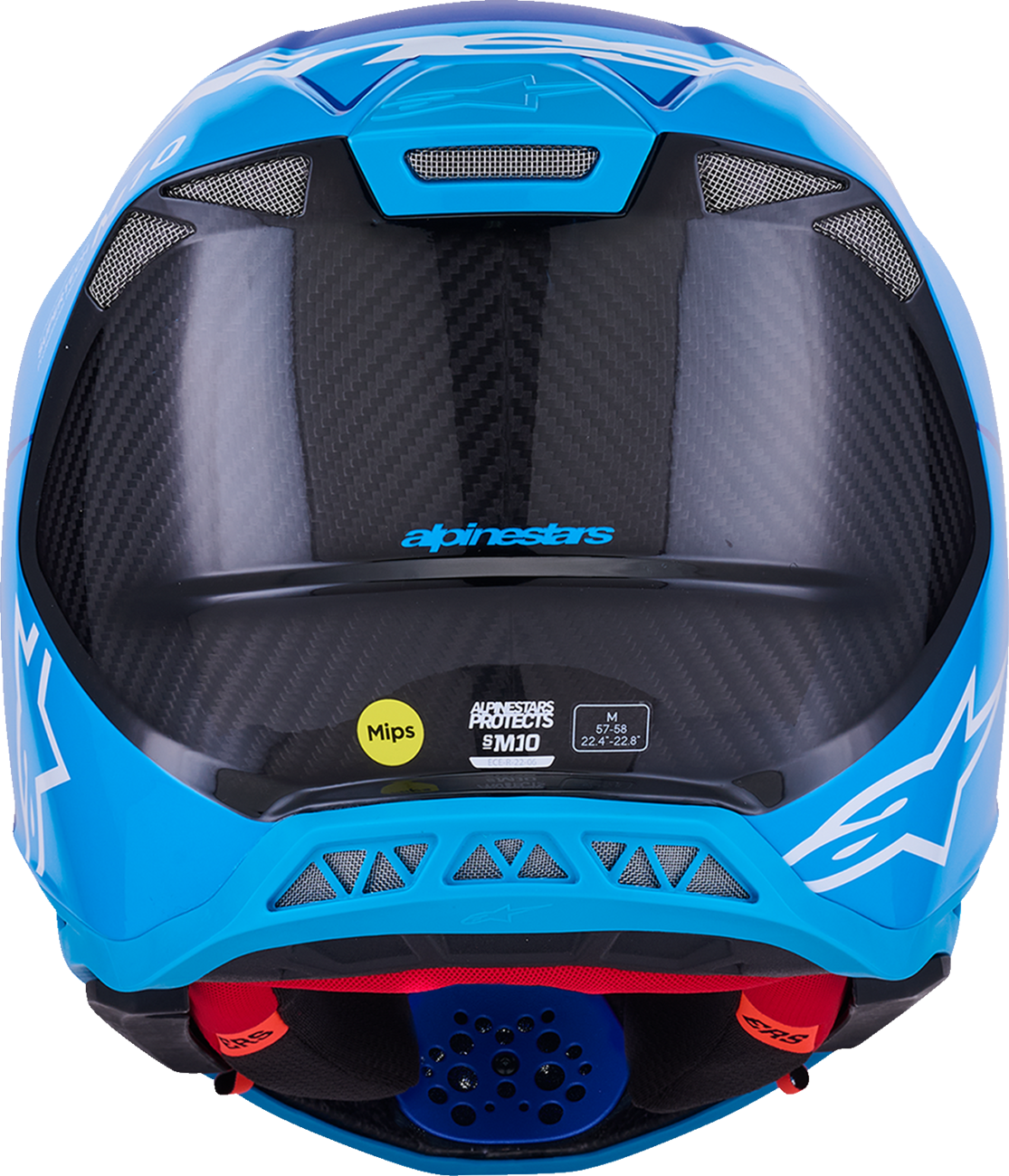 ALPINESTARS Supertech M10 Helmet - Flood - MIPS® - Blue/Black Carbon - Medium 8301023-7282-M