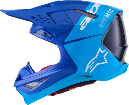 ALPINESTARS Supertech M10 Helmet - Flood - MIPS® - Blue/Black Carbon - Medium 8301023-7282-M