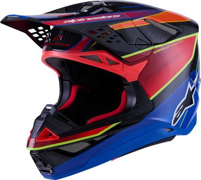 ALPINESTARS Supertech M10 Helmet - MIPS® - Era - Gloss Blue/Red/Yellow Fluo - Medium 8301223-7356-M