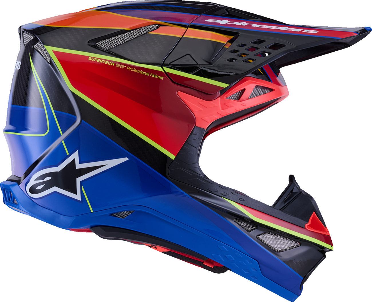 ALPINESTARS Supertech M10 Helmet - MIPS® - Era - Gloss Blue/Red/Yellow Fluo - Medium 8301223-7356-M
