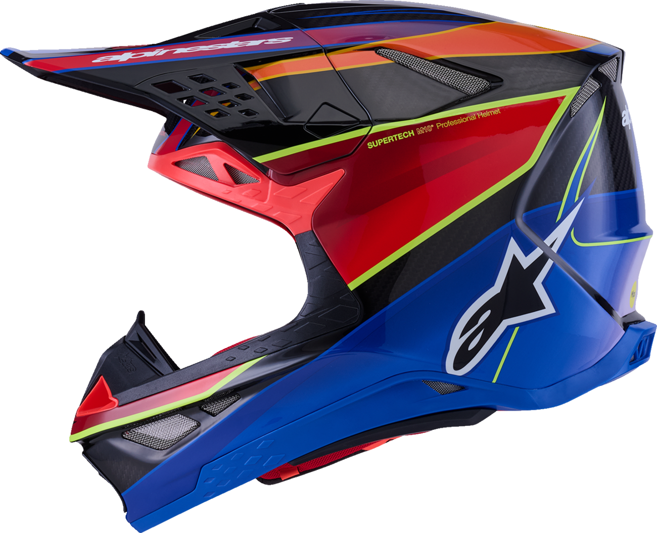 ALPINESTARS Supertech M10 Helmet - MIPS® - Era - Gloss Blue/Red/Yellow Fluo - Medium 8301223-7356-M