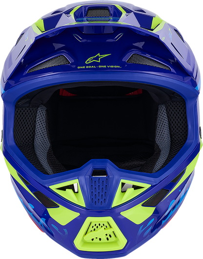 ALPINESTARS SM7 Helmet - Deed - Gloss Blue/Yellow Fluo - Small 8302426-7253-S
